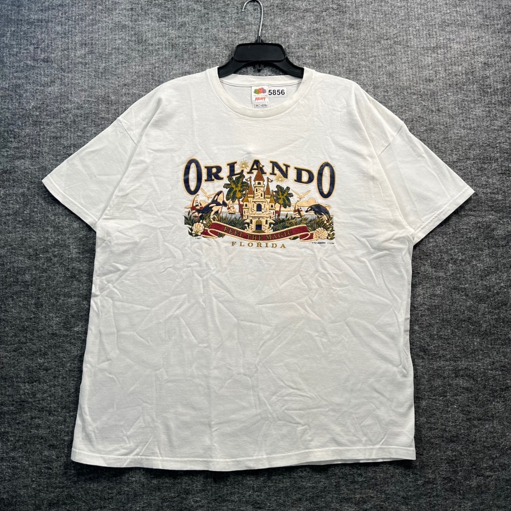 Vintage Orlando Florida Feel The Magic T-Shirt 2XL White Fruit of the Loom